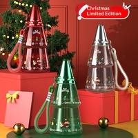 Nouvelle gourde en plastique à thème de dessin animé pour enfants avec paille intégrée, bouteille de sport unisexe pour l'extérieur, idéale pour les fêtes de Noël