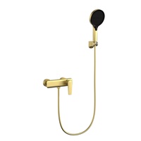 Ensemble de robinetterie de douche murale en laiton massif brossé pour projet hôtelier, avec jet de pluie doux pour baignoire
