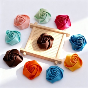 Élégant <span class=keywords><strong>ruban</strong></span> de satin fait à la main décoratif de couleur unie fleurs roses pour mariage <span class=keywords><strong>bouquet</strong></span> de <span class=keywords><strong>mariée</strong></span> YWB93 - Product Image 1