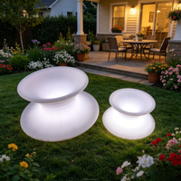 Chaise Gyroscope Solaire LED Lumineuse RGB pour Extérieur, Siège Relaxant Pivotant en Plastique, Meuble d'extérieur, Vente Chaude en Dropshipping