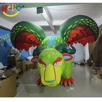 Modèle publicitaire gonflable géant personnalisé gonflable dragon gonflable vert coloré pterosaure avec aile