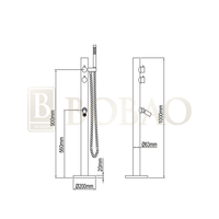 Robinet de douche moderne en acier inoxydable 304, avec pommeau de douche à main, monté sur pied, pour piscine extérieure avec eau chaude et froide