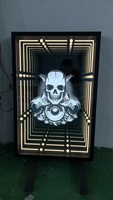 Miroir mural LED Infinity multicolore attrayant avec logo Abyss 3D, miroir LED personnalisé pour la décoration de bar de nuit