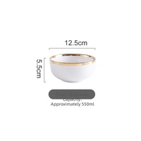 Bol en céramique blanc de luxe au design nordique - Non toxique, compatible lave-vaisselle et micro-ondes, vaisselle de table durable pour la maison