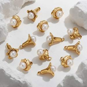 Perlas para Pendientes, Accesorios de Joyería DIY, Venta al por Mayor, Colgante de Flor de Acero Inoxidable, Dijes de Gloría de la Mañana - Product Image 3