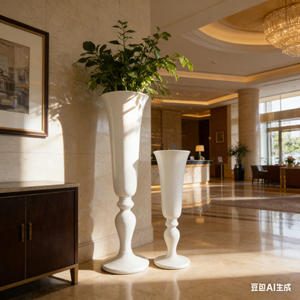 Elegante Fioriera a Forma di Calice, Leggera e Resistente, <span class=keywords><strong>per</strong></span> Decorazioni di Matrimoni, Banchetti ed Eventi, Vaso da Terra in Fibra Vegetale - Product Image 2