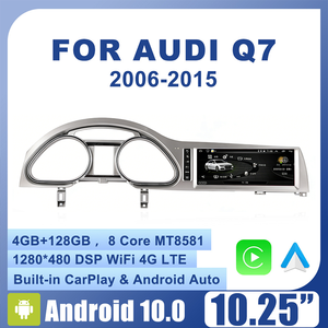 Pantalla HD de 10.25 Pulgadas 1280*480, 4G, 8 Núcleos, CarPlay Integrado, Navegación GPS, Actualización del Panel de Instrumentos para Q7 2006-2015 - Product Image 1