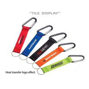 Wholesale Zinc Alloy Carabiner Keychain with Custom Logo Short <b>Lanyard</b> Durable <b>Polyester</b> Material Digital Printing - Product Image 3