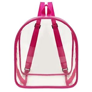 In Stock Mini Small Size Portable Multi-color PVC Clear Bag PVC Backpack Clear School Bag With Whole Compartment