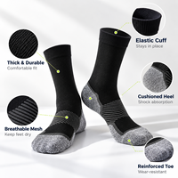 Chaussettes de course Marathon en fibre de charbon de bambou, chaussettes de sport rembourrées, respirantes, pour l'entraînement en plein air