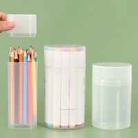 YUZMEI OEM ODM Boîte à crayons à double ouverture, boîte à marqueurs, étui transparent en acrylique pour papeterie, étui en plastique pour pinceaux de peinture