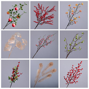 Xin Xinyi Fruta de la Fortuna Artificial, Baya Roja de Granada de 12 Ramas, Decoración de Plástico para Bodas, Hogar y Exteriores - Product Image 5