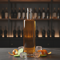 Bouteille en verre vide pour spiritueux, échantillon gratuit, 500ml 700ml 750ml 1000ml, pour Vodka, Gin, Rhum, Tequila, avec bouchons