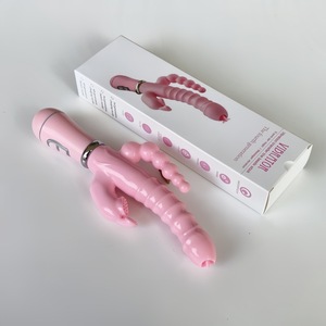 <strong>Pink</strong> <strong>Anal</strong> Clit Triple <strong>Anal</strong> Heads Vibrator G-spot Dildo Rabbit Tapping g Spot Vibrators for Women - Product Image 5