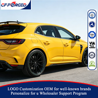 Nouvelles jantes en alliage forgé monobloc sport personnalisées de qualité supérieure en carbone noir brillant 5x114.3 19 pouces 25 mm pour Megane RS