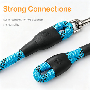 Vente directe d'usine, laisse pour chien réfléchissante durable de 1,2 à 3 m avec poignée antidérapante en éponge, matériau de <span class=keywords><strong>corde</strong></span> d'escalade - Product Image 4