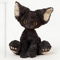 Peluche chat noir bouclé Devon avec rembourrage en coton PP pour enfants