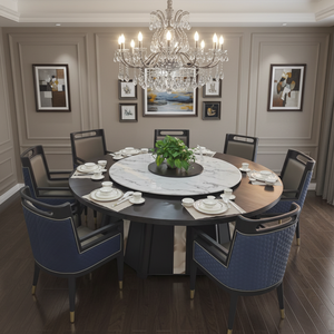 <span class=keywords><strong>Table</strong></span> de salle à manger électrique automatique rotative en marbre de <span class=keywords><strong>3</strong></span> mètres, réglable, pour hôtels et restaurants, assemblée - Product Image 1