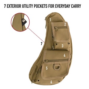 Sac bandoulière tactique robuste personnalisé, fermeture éclair étanche, 20-36L, sac en Oxford, unisexe, randonnée en plein air, chasse - Product Image 3