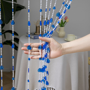 Tenda di Perline in Plastica Cristallina 1x2M, Tenda per Porta con Perline a Forma di <span class=keywords><strong>Cuore</strong></span> Viola Lucido - Product Image 6