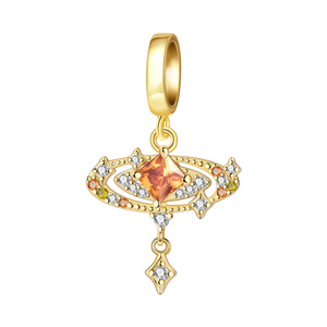 Hot-selling white <b>copper</b> planet pendant, a luxurious and high-end DIY <b>bracelet</b>/jewelry accessory for women - Product Image 1