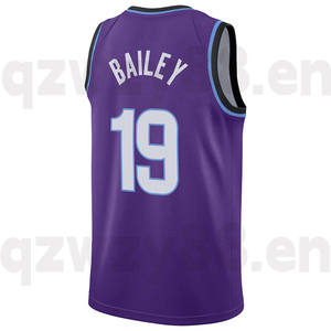 Vente en gros de maillots de basket-ball pour hommes Utah J <span class=keywords><strong>Azz</strong></span> en stock, BAILEY's # 19 options respirantes à séchage rapide, tailles plus grandes, 100% polyester - Product Image 2