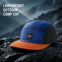 Cappellino da Campo a Cinque Pannelli in Nylon Personalizzato, Leggero, per Sport all'Aperto, con Patch in Gomma, Stampa Riflettente e Cinturino Regolabile
