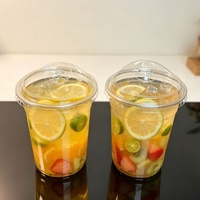 Gobelets en plastique transparents personnalisés avec logo, fond rond, 8, 10, 12, 16, 20, 24 oz, pour thé glacé au citron, avec couvercles plats, livraison rapide