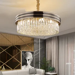 NDY Luxury Home Hotel Decorative Modern Hanging Ceiling Lamps Lighting K9 Crystal Lamp Shade Led Chandelier