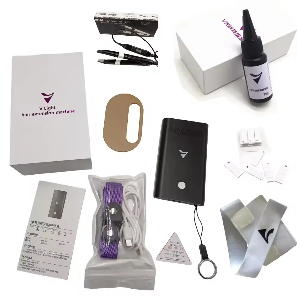 2024 Hot V Light para Kit de extensiones de cabello último nuevo V Light Extensiones de cabello instalar y quitar v-light máquina de extensiones de cabello