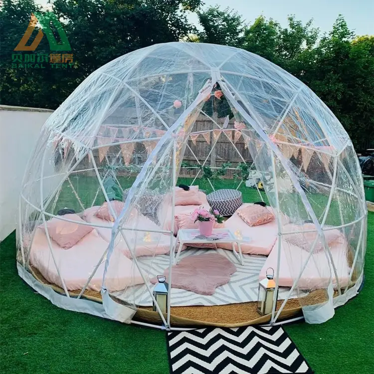 Barracas igloo dome transparentes de plástico, 12 pés para áreas externas, jardim