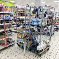 Conteneur à roulettes antivol en treillis métallique galvanisé robuste et facilement déplaçable pour entrepôt