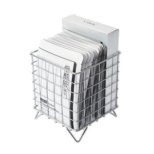 Cesta de Almacenamiento de Hierro Rectangular de Gran Capacidad, Organizador de Escritorio de Oficina Tipo Soporte para Cosméticos y Mascarillas Faciales - Product Image 2