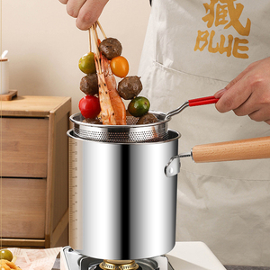 Ensemble de friteuse en acier inoxydable 304 <span class=keywords><strong>avec</strong></span> panier à friture <span class=keywords><strong>passoire</strong></span> à <span class=keywords><strong>pâtes</strong></span> Pot Tempura pour cuisinière à induction - Product Image 6