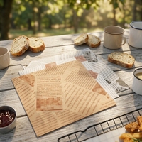Rouleau de papier sulfurisé jetable personnalisé, imprimé, imperméable et résistant à la graisse, pour emballage alimentaire, impression numérique, revêtement PE simple face