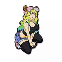 Nouvelle mode, sexy, fille, anime, dessin animé, vente en gros, métal sablé, nickelé noir, badge de revers, épingle en émail dur