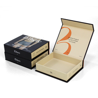 Boîte cadeau pliable en carton rigide noir mat de luxe avec logo personnalisé de qualité supérieure, fermeture magnétique, vide