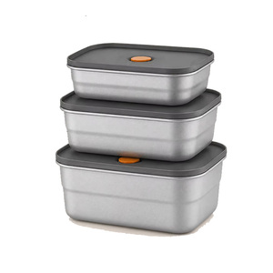 Travel Friendly Minimalist Design Rectangle Airtight Clip-on Lid Fresh Keeping Titanium Food <b>Storage</b> Container - Product Image 1