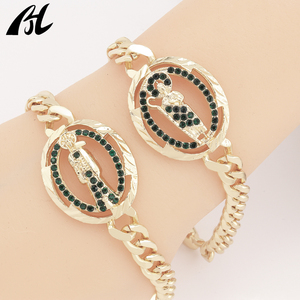 Pulsera Religiosa de San Judas Chapada en Oro de 14K al por Mayor, Joyería Cristiana de Oro, Dijes de la Santa Muerte y Colgantes de Moda - Product Image 6