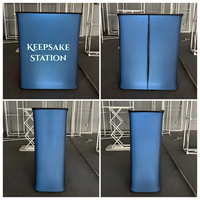 Comptoir d'exposition personnalisé avec impression par sublimation, 80x40x97cm, table pliante rectangulaire avec éclairage LED pour exposition