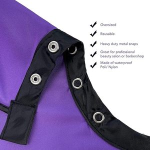 Capas de Peluquería Personalizadas con Logotipo en Colores Morado, Negro, Blanco, Rosa y Azul para Estilistas de Belleza, Peluquería, Corte de Cabello y Barbería - Product Image 4
