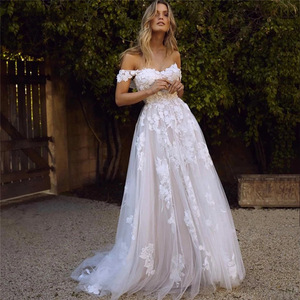 Lace <b>Appliqu</b> Wedding Dress Sweetheart Off Shoulder Ball Gown Backless Princess Style Party Dress - Product Image 2