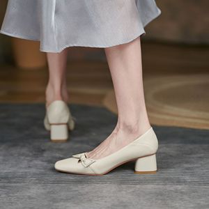 Scarpe Casual da Donna <span class=keywords><strong>per</strong></span> Tutto il Giorno, in Pelle Scamosciata, Punta Quadrata, Fiocco Decorativo, Tacco a Blocco, Versatili e Comode <span class=keywords><strong>per</strong></span> l'Ufficio - Product Image 3
