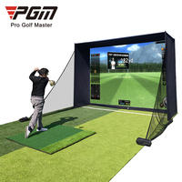 Enceinte de simulateur de golf PGM personnalisée complète pour simulateur de golf résidentiel intérieur avec écran d'impact