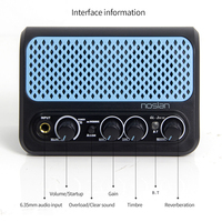 Amplificateur Rechargeable pour Guitare Électrique 10 Watts, en Matériau ABS, avec Distorsion, Effets Sonores Clairs et Réverbération pour Performances