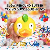 Balle anti-stress Squishy en forme de canard qui pleure, à rebond lent, en texture beurre, jouet sensoriel pour adultes et adolescents, pour bureau, vente en gros, cadeau de fête, OEM