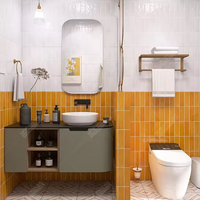 Foshan Surface ondulée 65x200mm Rectangle solide en porcelaine émaillée salle de bain mur intérieur dosseret carreaux de métro