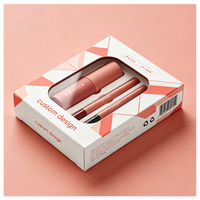 Kit de boîtes en carton découpées sur mesure avec fenêtre colorée, logo personnalisé, pour emballage de rouge à lèvres, de faux cils et de produits de beauté, idéal pour les coffrets cadeaux de maquillage
