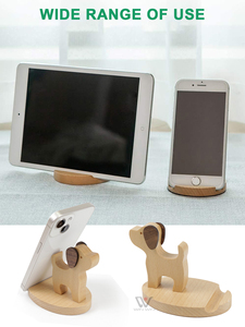 Gran oferta figurita tallada soporte de mesa portátil Universal lindo juguete Universal hecho a mano madera teléfono móvil soporte para teléfono móvil - Product Image 3