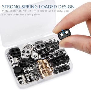 Pcs Styles Alloy <b>Toggle</b> Stoppers Single Double Hole Spring Loaded Stop Sliding Cord Fastener Locks <b>Buttons</b> For Backpacks Shoelac - Product Image 5